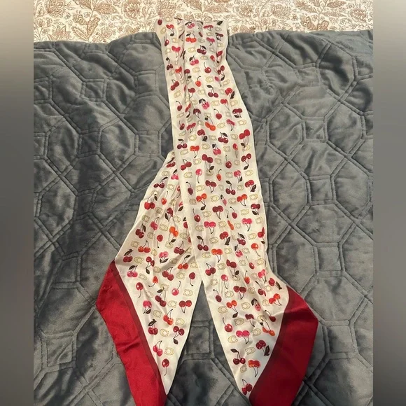 Coach Sculpted C Cherries silk scarf - Picture 2 of 3